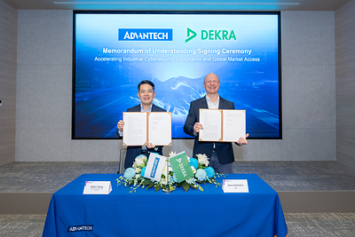 Advantech announced the signing of an MOU with DEKRA to help end customers and system integrators address cybersecurity requirements from the product design stage, reduce compliance risks, and shorten time to market.