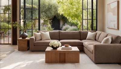 Kova Box Modular 5-Piece L-Sectional in Hazelnut Performance Bouclé Kova Box Modular 5-Piece L-Sectional in Hazelnut Performance Bouclé