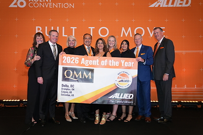 Quality Move Management has been named Allied Van Lines 2026 Agent of the Year. They were presented with this recognition at the recent Agent Convention in San Diego, CA.