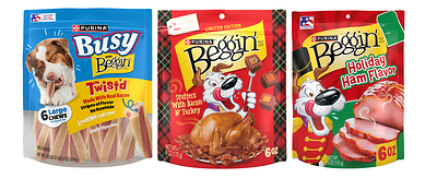 Dogs can join Thanksgiving without raiding the table with Beggin’ holiday dog treats made with real bacon. 