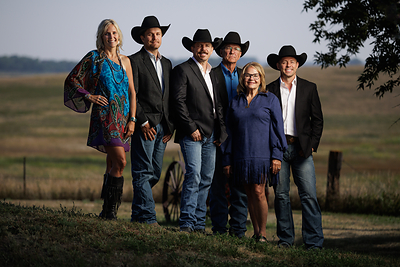 Members of the Doan family, from left, Shanda Morgan, Jayce Doan, Jay Doan, Jerry Doan, Renae Doan and Jeremy Doan, pose at Black Leg Ranch in McKenzie, N.D.