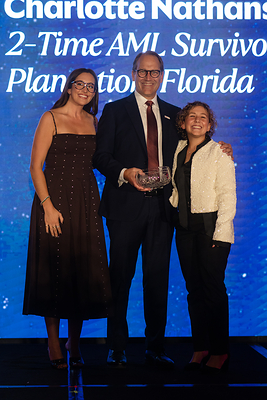 Savannah Sellers, E. Anders Kolb, MD & Charlotte Nathanson  at Blood Cancer United's Inaugural Night of Champions Award Ceremony