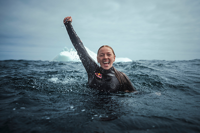 Molly Carlson poses for a portrait during Red Bull Iceberg Dive in Twillingate, Canada, on June 12, 2026.
