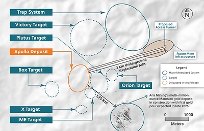 Figure 3: Plan View of the Guayabales Project Highlighting the Apollo Deposit Figure 3: Plan View of the Guayabales Project Highlighting the Apollo Deposit