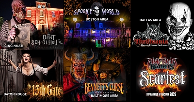 America Haunts ranks the Top 5 Scariest Haunted Attractions for 2026: The Dent Schoolhouse in Cincinnati, Ohio; Spooky World Presents Nightmare New England in the Boston area; The 13th Gate in Baton Rouge, Louisiana; Bennett’s Curse Haunted House in the Baltimore area; and Thrillvania Haunted House Park in the Dallas area. Each creates a distinctly different path to the fear thrillseekers seek.