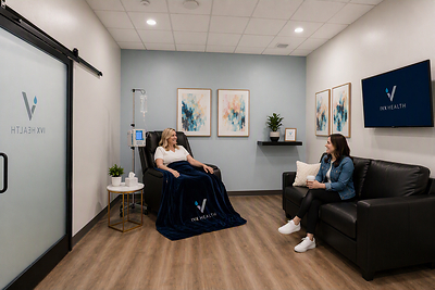 IVX Health offers private suites for all infusion and injection treatments along with flexible scheduling, drive-up free parking, and room for loved ones. With over 160+ locations throughout the country, IVX Health offers guaranteed private suites, flexible appointments with evening and weekend availability, and free, drive-up parking. Come experience why IVX Health has received over 10,000 5 Star Patient Google Reviews!