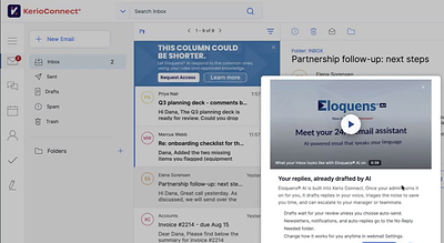 Replies already drafted: Eloquens® AI works inside GFI KerioConnect® webmail.