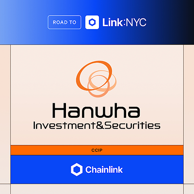 Within the global tokenization platform Hanwha Investment & Securities is building, Chainlink is providing trusted pricing and net asset value (NAV) data for the assets it issues, while CCIP enables those assets and liquidity to move securely across public and private blockchains.