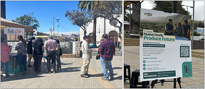 (Left) Hot Chili Community Team in Vallenar and (Right) Launch of the Produce Futuro Fund.