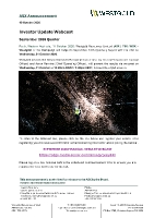 Investor Update Webinar - September 2026 Quarter