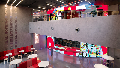 The interior of KFC Muse in Dubai