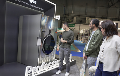 LG Electronics presents mass-produced models from its Professional Laundry lineup at EXPODETERGO INTERNATIONAL 2026, featuring advanced technologies such as AI Weight Detection and the Dynamic Ball-Core System.
