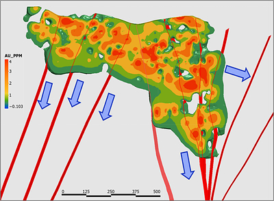 Figure 5 - Significant Unexplored Potential at Depth – See Purple Arrows