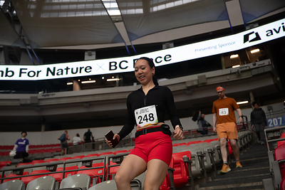 Participants climbing the stands of BC Place 
