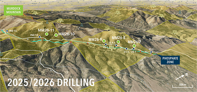 Drill Collars and Proposed Drill Pad Locations Map