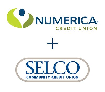 Numerica Credit Union + SELCO Community Credit Union logo.
