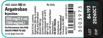 Argatroban Label Lot 84193