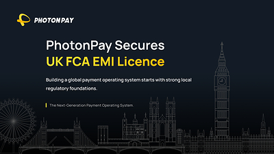 PhotonPay has secured an Electronic Money Institution (EMI) licence from the UK Financial Conduct Authority (FCA). PhotonPay has secured an Electronic Money Institution (EMI) licence from the UK Financial Conduct Authority (FCA).