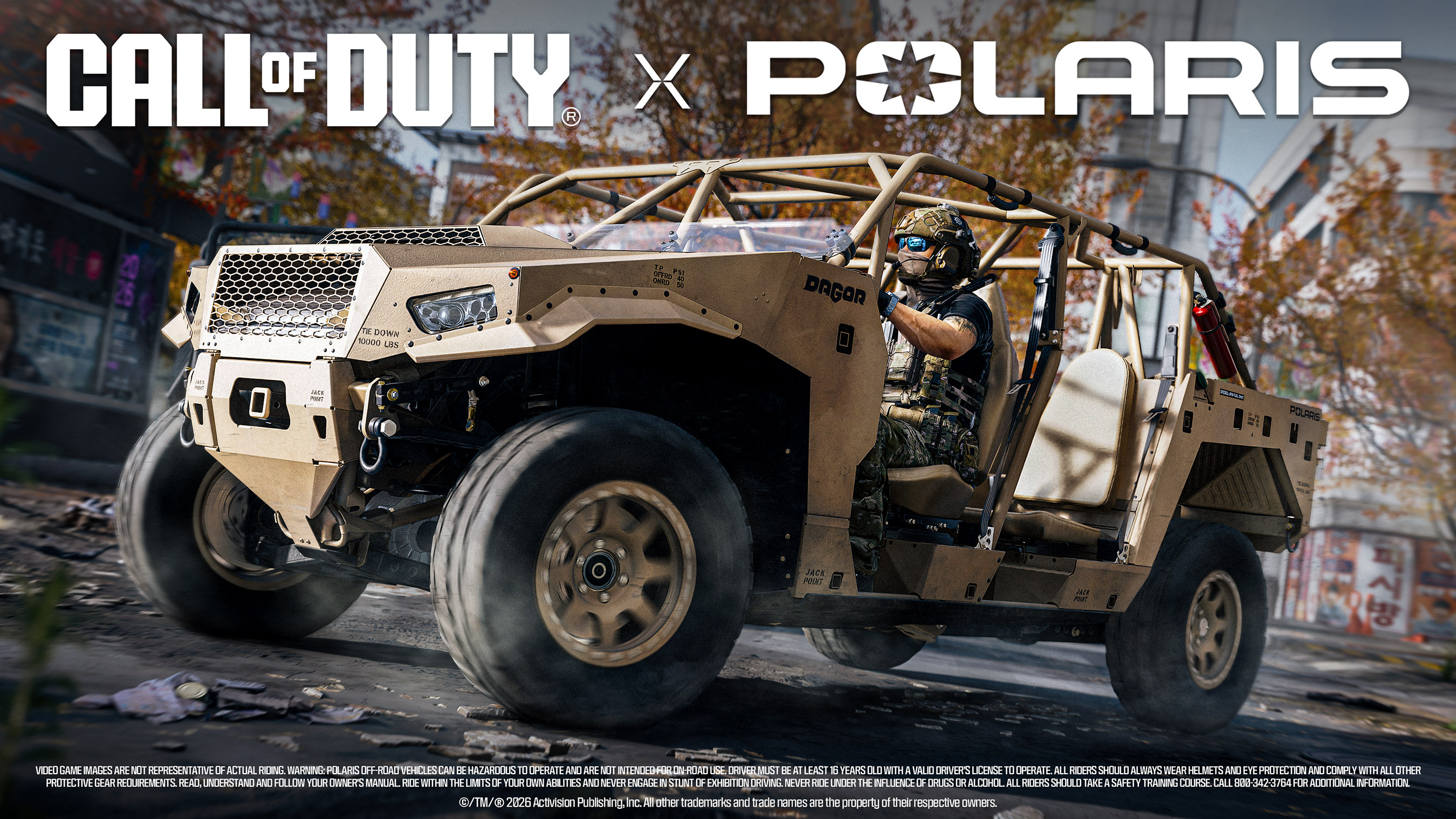 Built for demanding real-world missions and now recreated for Call of Duty®: Modern Warfare® 4, the Polaris DAGOR gives players a rare look at the military side of Polaris’ off-road engineering.