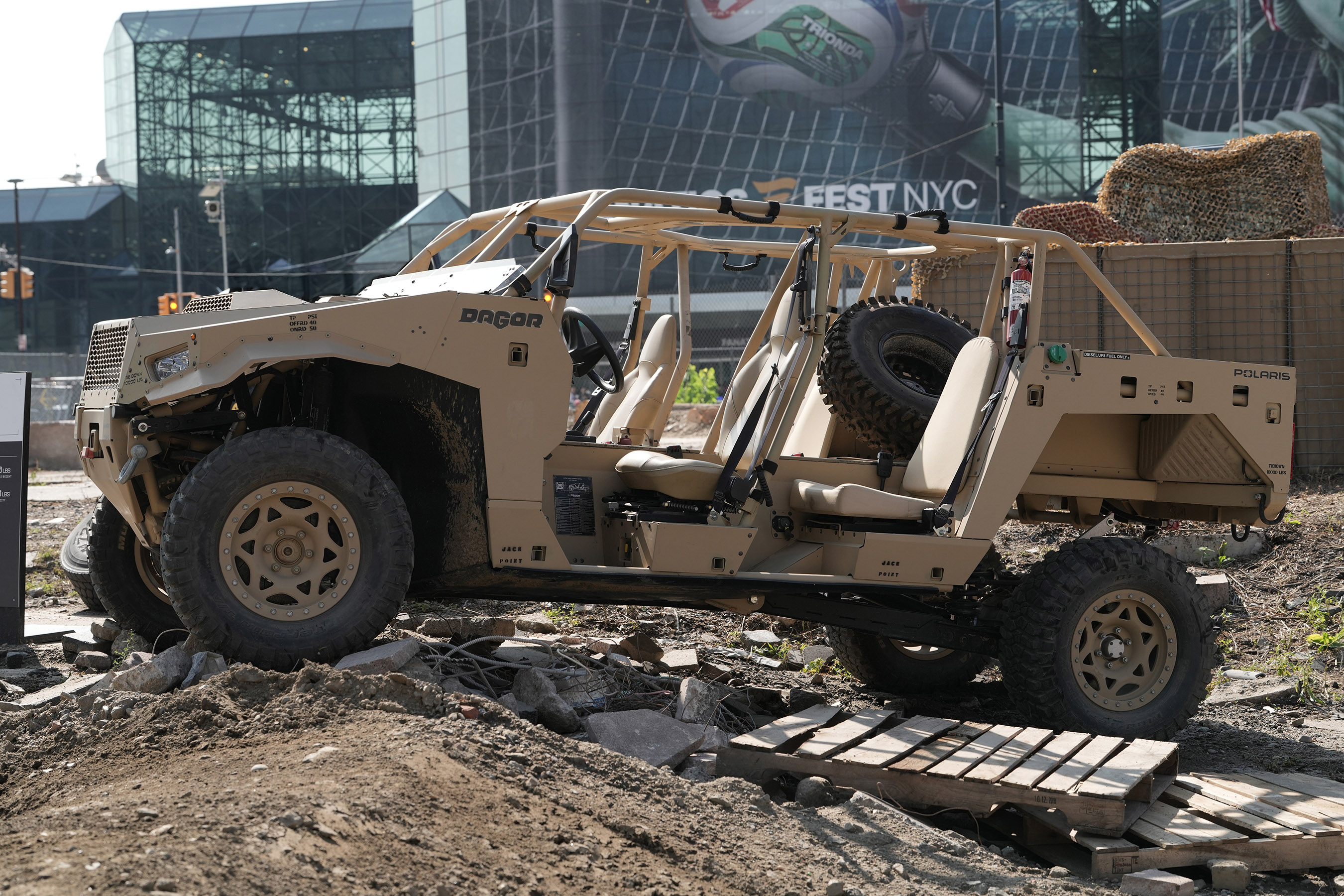 The Polaris DAGOR on display at Fanatics Fest NYC, where Polaris brought the worlds of gaming and powersports together through the Polaris Path to Victory, an immersive off-road experience in the heart of Manhattan.