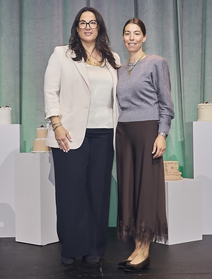 Claudia Galella, Vice President, Partnerships, Food Banks Canada (left), and Lisa Reitman, Vice President, Business Development & ESG, RCL (right), at RCL's 100th anniversary celebration. (Photo credit: Mathieu Guerin)