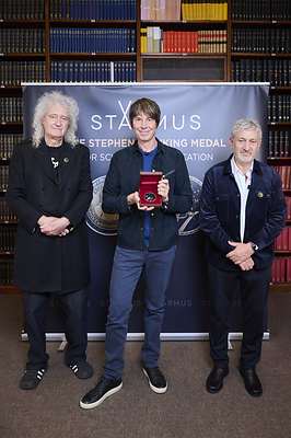 Professor Brian Cox and Starmus Co-Founders Brian May and Garik Israelian. Professor Brian Cox and Starmus Co-Founders Brian May and Garik Israelian.