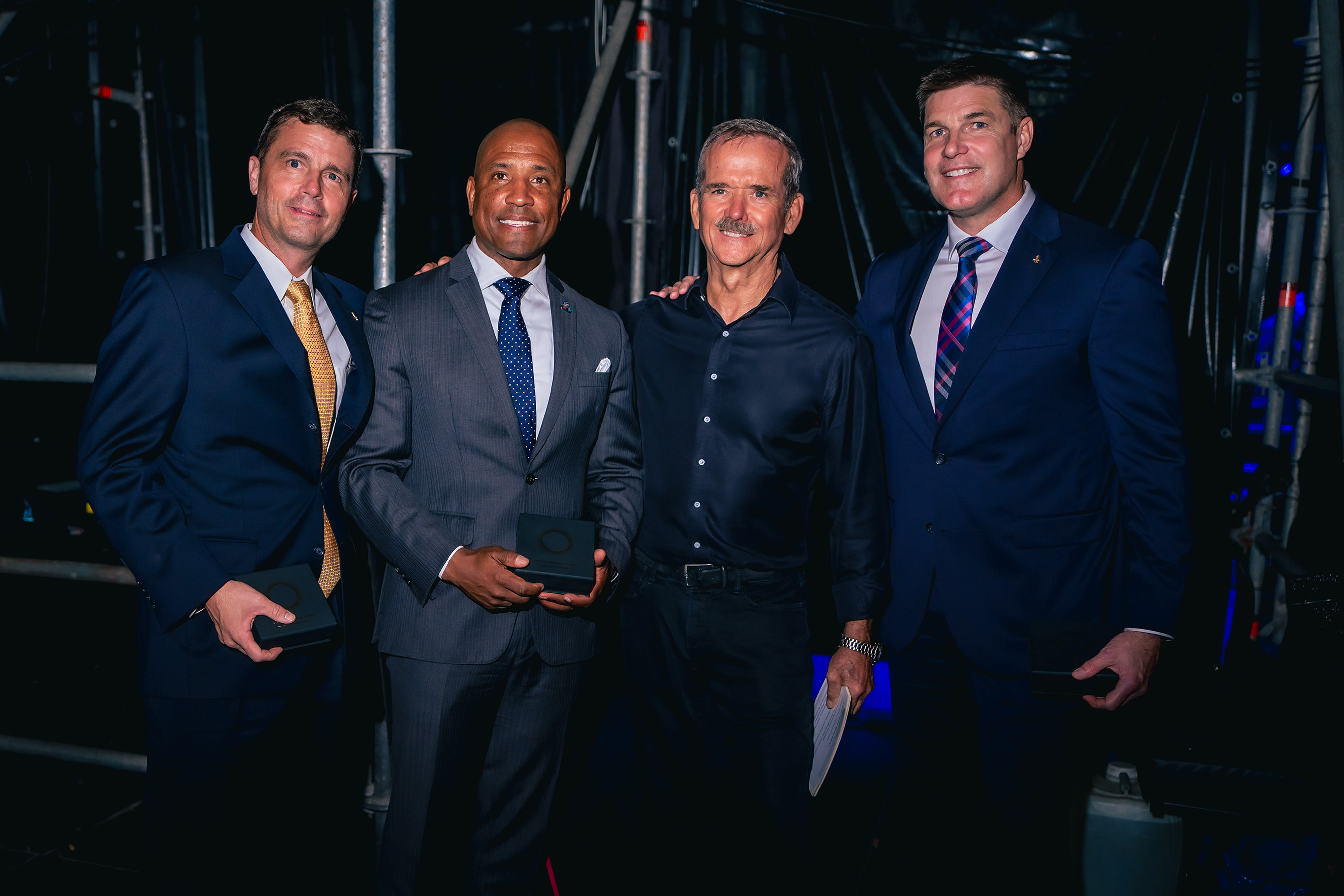 Commander Reid Wiseman, Pilot Victor Glover and Mission Specialist Jeremy Hansen, Crew Members of NASA’s historic Artemis II mission to The Moon, Recipients of the Stephen Hawking Medal for Science Communications, with International Space Station Commander Chris Hadfield