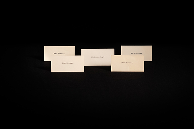 Calling cards found on Benjamin "Bugsy" Siegel's body after his murder. (The Mob Museum)