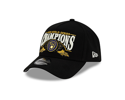 New Era's Milwaukee Brewers 2026 MLB World Series Champions Locker Room 9FORTY® A-Frame Snapback.

