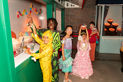 Trick-or-treaters celebrate Halloween at the One Times Square Candy Experience
